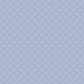 Lacy Hearts on Baby Blue Faux Velvet SMALL  