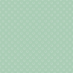 Lace Hearts on Pale Green Nappy Faux Velvet SMALL 