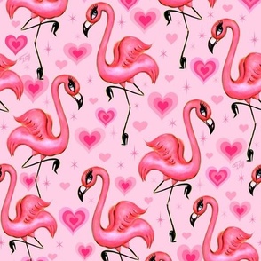 MEDIUM-Flamingos and Hearts