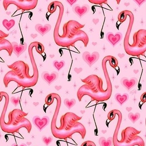 SMALL-Flamingos and Hearts