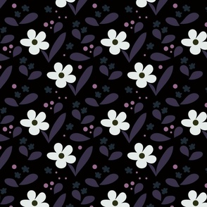 Floral: White & Purple