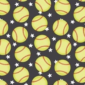 Softball and Stars - Dark Gray