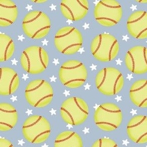 Softball and Stars - Blue
