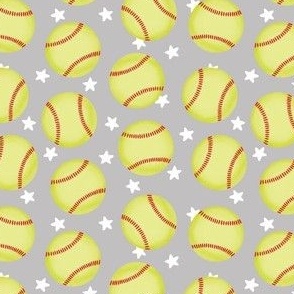 Softball and Stars - Gray