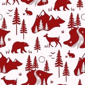 Pacific Northwest Forest (Red and Cream)