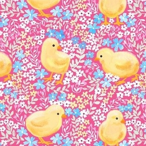 Easter Spring chicks WB24 pink medium scale