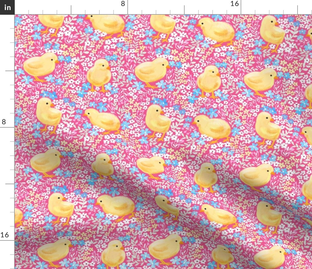 Easter Spring chicks WB24 pink medium scale