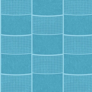 (M) Tennis Court Net Check | Retro Bright Blue | Medium Scale