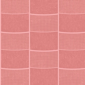 (M) Tennis Court Net Check | Retro Coral Pink | Medium Scale