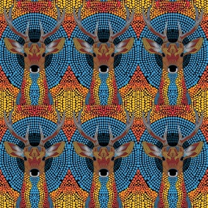 Vibrant Pop Art Deer Pattern - Seamless Wildlife Illustration 