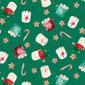 Small-Fun Christmas Marshmallows on Green