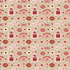 Small Valentine's Day Love Expressions on Beige