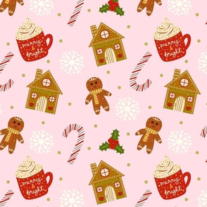 Large Merry and Bright Christmas Treats on Pink