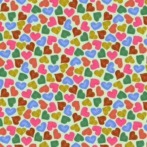 Watercolor Heartscape - Pastel Mint