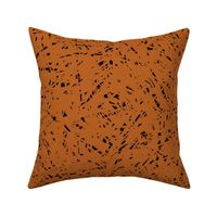 black forest crunchy texture black and warm orange terracotta