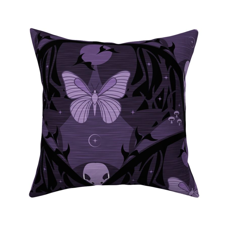 So It Goes-Forest-Gothic-Dark Moody-Skull Butterfly-Halloween-Violet-Large