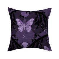 So It Goes / Forest Biome / Gothic / Dark Moody / Skull Butterfly / Halloween / Violet / Large