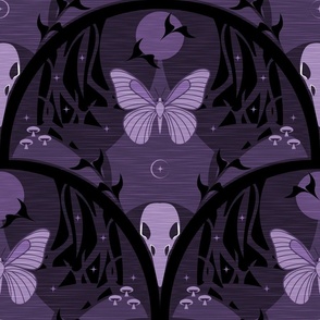 So It Goes / Forest Biome / Gothic / Dark Moody / Skull Butterfly / Violet / Large