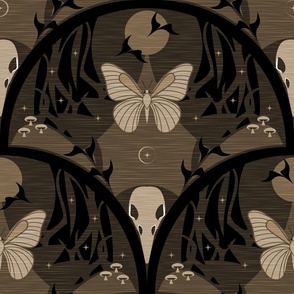 So It Goes / Forest Biome / Gothic / Dark Moody / Skull Butterfly / Sepia / Large