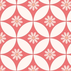 flower and geometric pattern pink