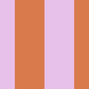 6" wide stripes/pink lilac and orange