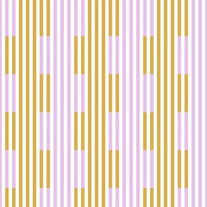 offset stripe blocks/mustard and pink lilac