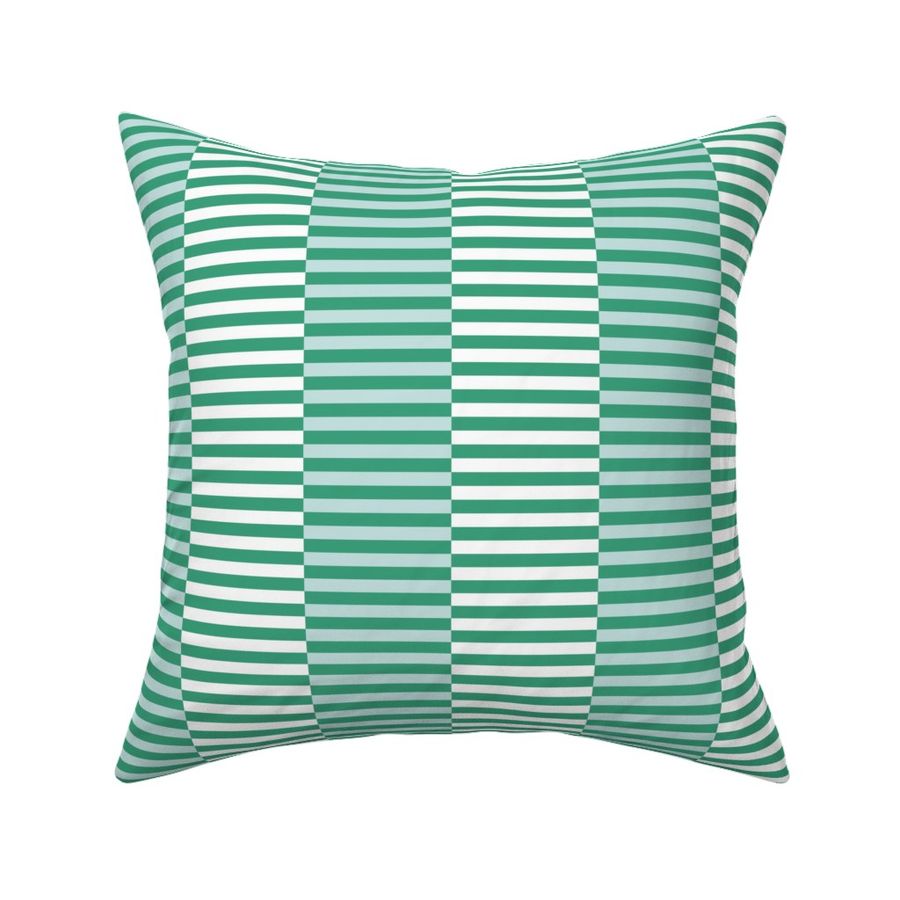 offset vertical stripes/green and mint