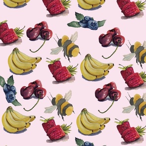 Bananas Cherries Strawberries Bumble bees Blueberries