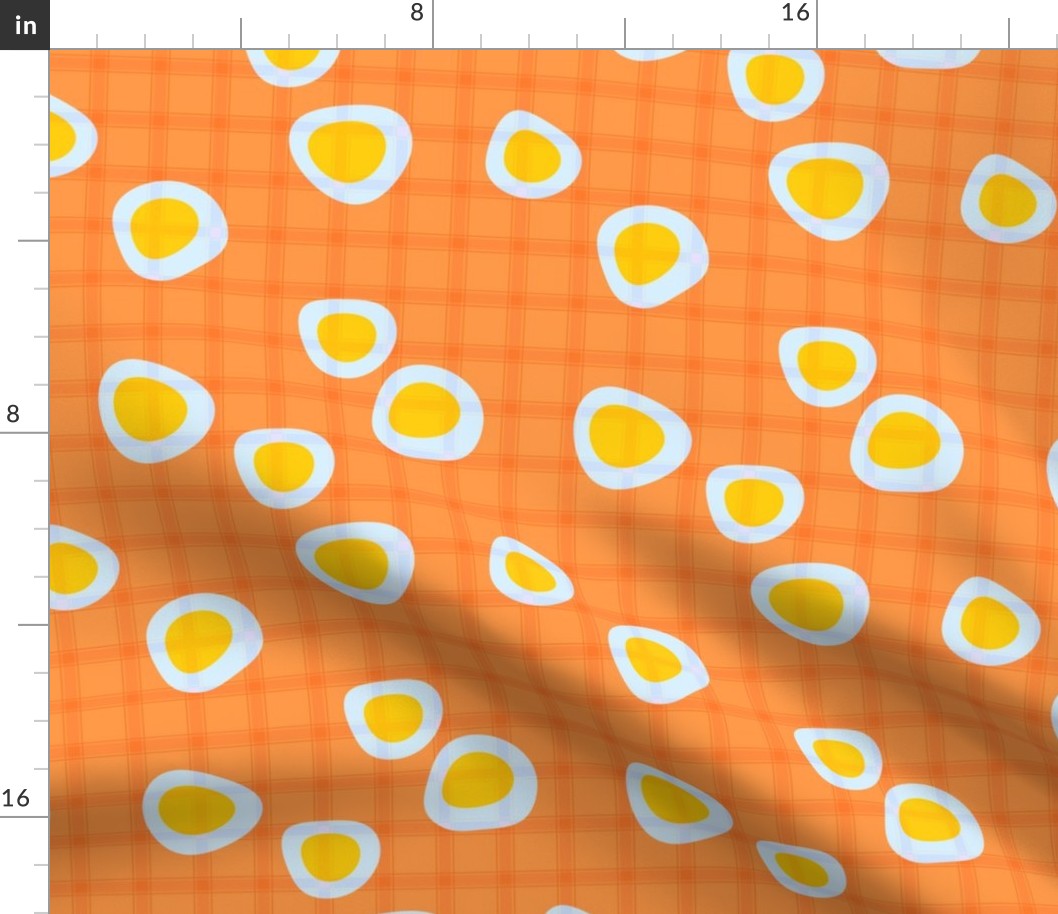 Funny spots on a yellow checkered background