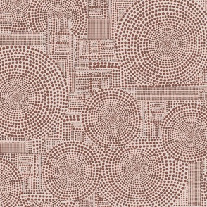 Abstract Geometric Circle Rust and Brown Design 
