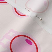 Lovecore sticker style cherries red and pink on cream Large scale