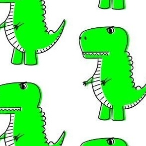 Cute Green Dinosaur Drawing