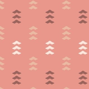 Coral, Pink and Brown Linear Geometric