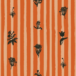 Stripes floral orange