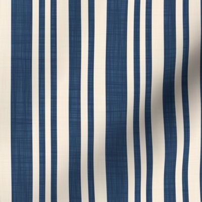 Striped French Country Table Linen in Cobalt Blue