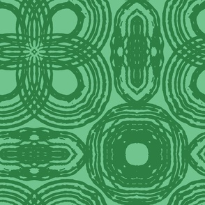 (L) Abstract Modern Mandala in Bold Green