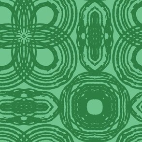 (M) Abstract Modern Mandala in Bold Green