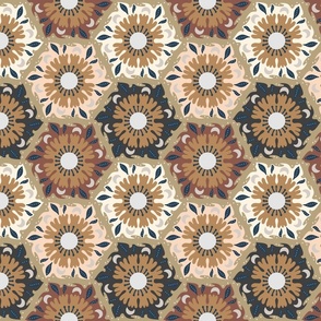 Hexagon Floral Fall Tiles