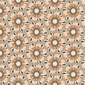 Hexagon Floral Pale Tiles