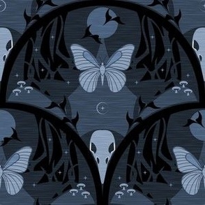 So It Goes / Forest Biome / Goth / Dark Moody / Skull Butterfly / Cyanotype / Small