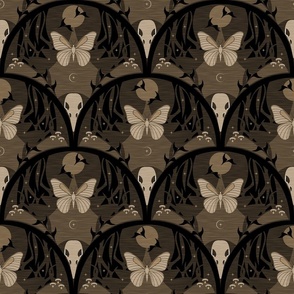 So It Goes / Forest Biome / Gothic / Dark Moody / Skull Butterfly / Halloween / Sepia / Medium
