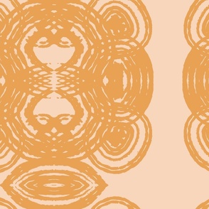 (Medium) Abstract Boho Mandala Waves in Golden Peach