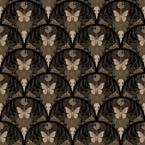So It Goes / Forest Biome / Gothic / Dark Moody / Skull Butterfly / Halloween / Sepia /Small