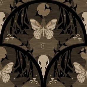 So It Goes / Forest Biome / Gothic / Dark Moody / Skull Butterfly / Sepia /Small