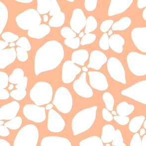 Minimalist Flower Abstract Pattern (peach fuzz/white)