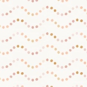 Small Multicolored Dotted Waves Golden | Easter Spring Colorful Dots in Wavy Lines