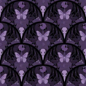 So It Goes / Forest Biome / Gothic / Dark Moody / Skull Butterfly / Halloween / Violet / Medium