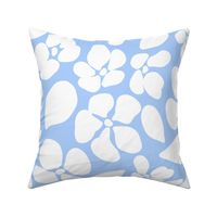 Minimalist Flower Abstract Pattern (sky blue/white)