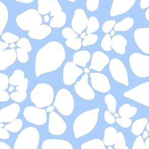 Minimalist Flower Abstract Pattern (sky blue/white)