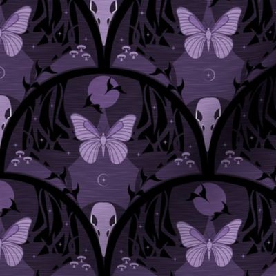 So It Goes / Forest Biome / Gothic / Dark Moody / Skull Butterfly / Halloween / Violet / Small